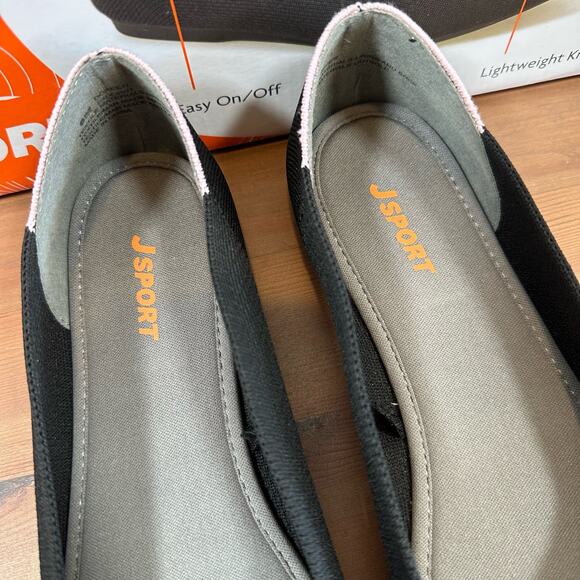 J Sport Women's Doreen Black Knit Flats Size 9 - Picture 4 of 8